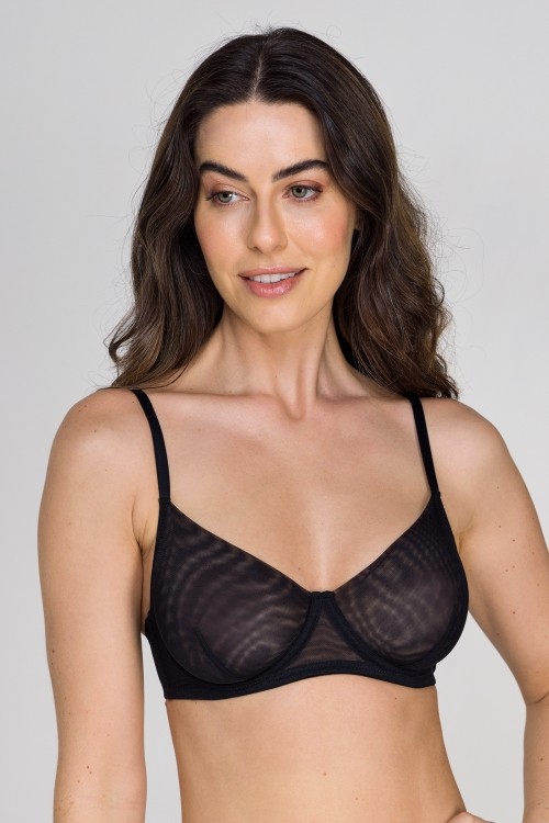 Sutiã de Tule Aro Star Preto Jescri Lingerie de qualidade e