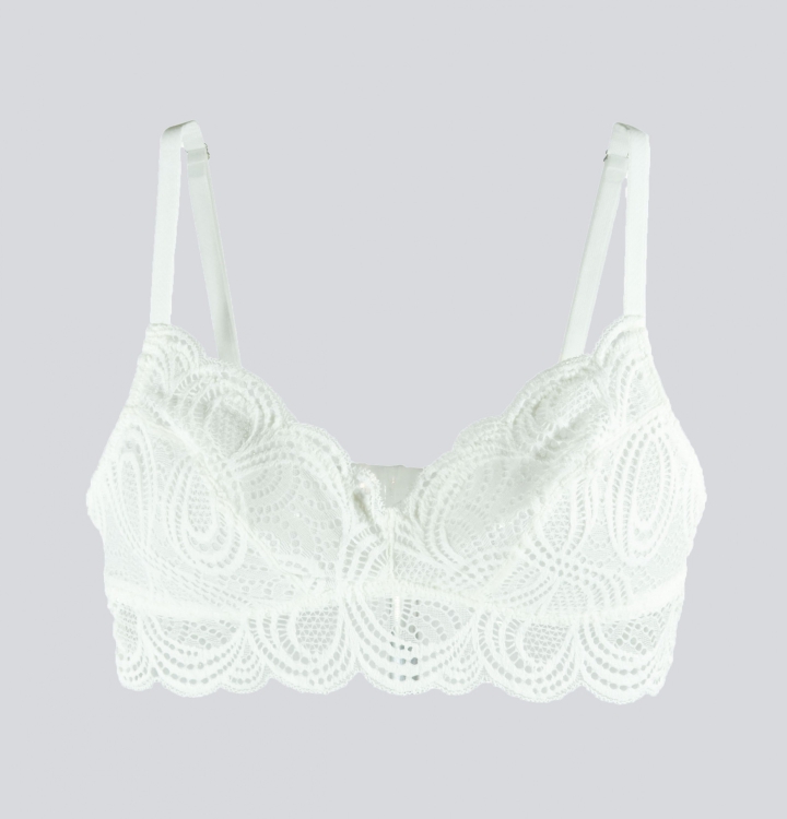 Suti Sem Bojo Sem Aro Rendado Brigite Off White Jescri Lingerie De