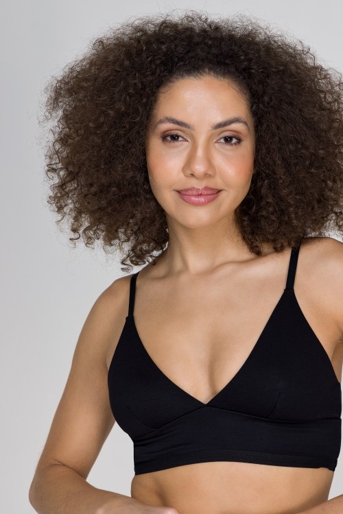 Suti Top Triangulo Sem Aro Em Viscose Sol Preto Jescri Lingerie De