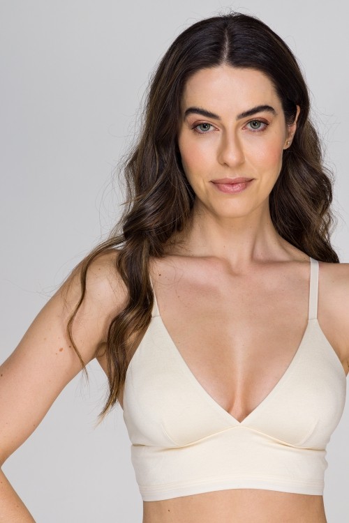 Suti Top Triangulo Sem Aro Em Viscose Sol Natural Jescri Lingerie