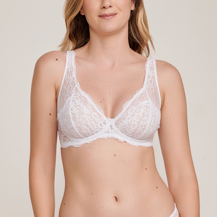 Suti Sem Bojo Push Up Em Renda New Branco Jescri Lingerie De