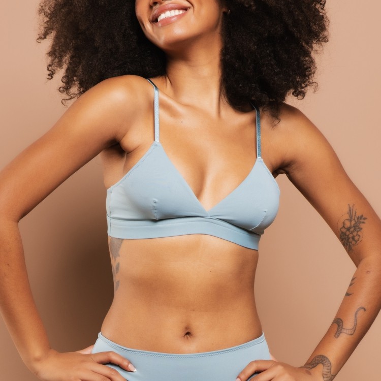 Suti Top Dora Em Microfibra Azul Jescri Lingerie De Qualidade E