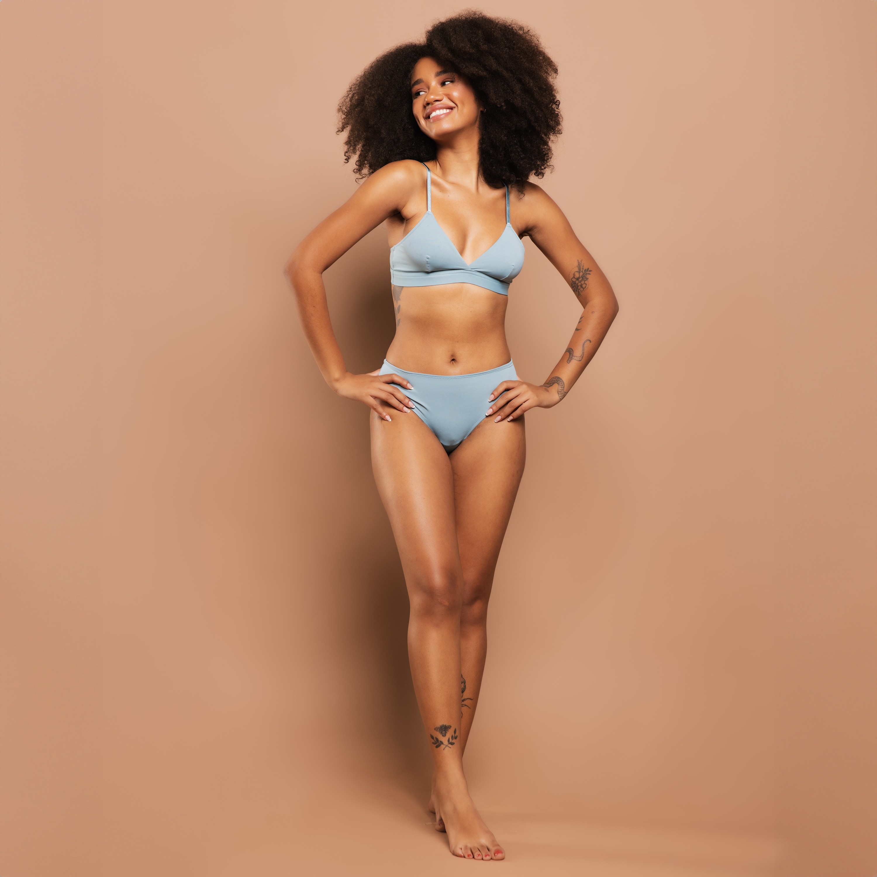 Calcinha Fio Dental Biquini Dora Em Microfibra Azul Jescri Lingerie