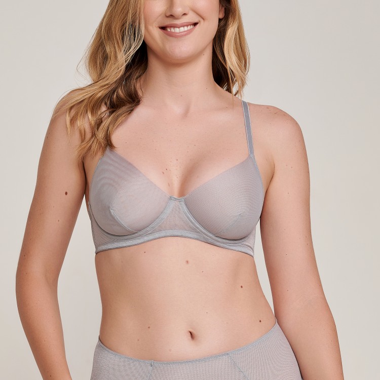 Suti De Tule Aro Star Cinza Jescri Lingerie De Qualidade E