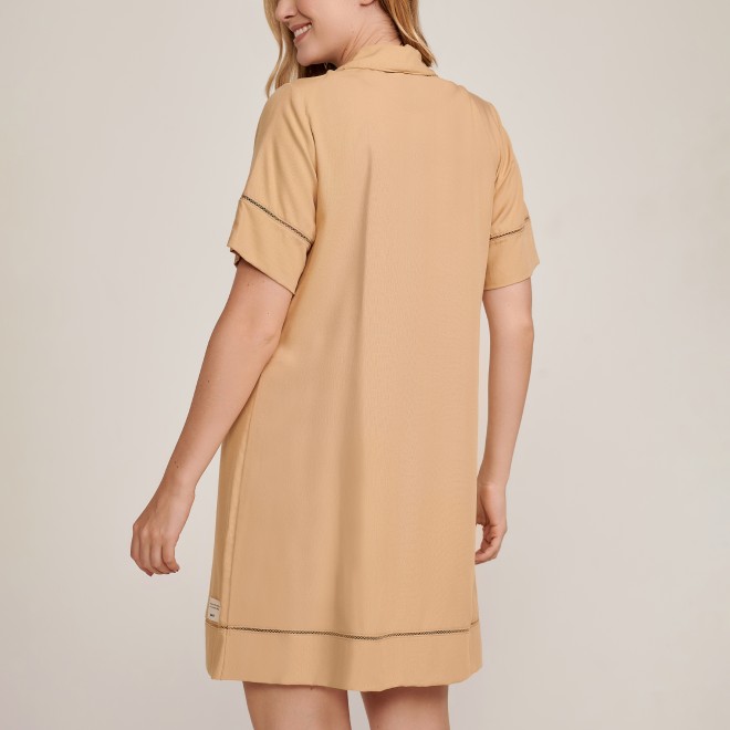 Camisola Curta Estilo Americano Home Chocolate