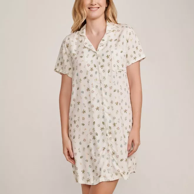 Camisola curta Com  botões estilo americana Florescer