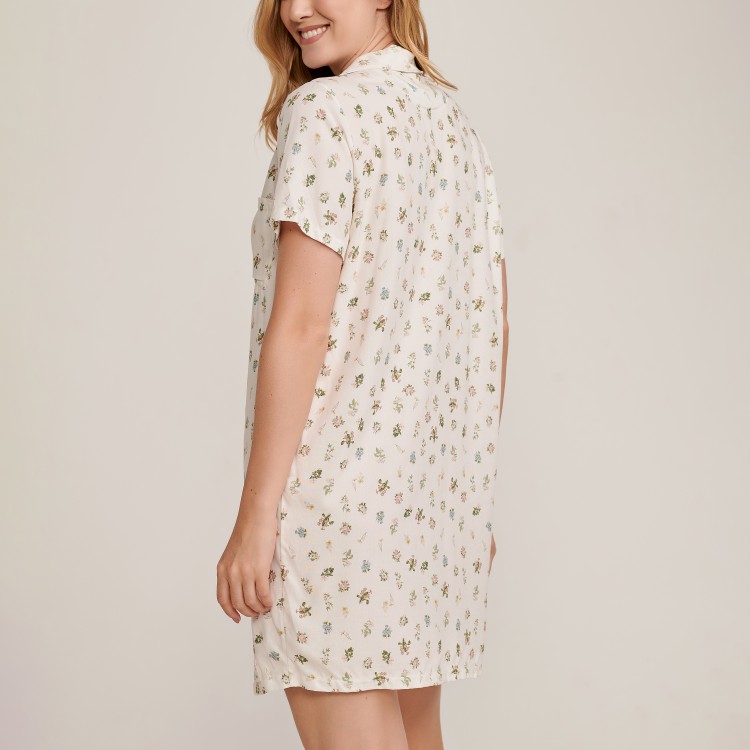 Camisola curta Com  botões estilo americana Florescer