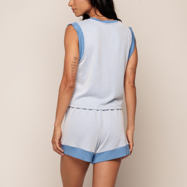 Pijama Curto Regata Em Viscose Versace