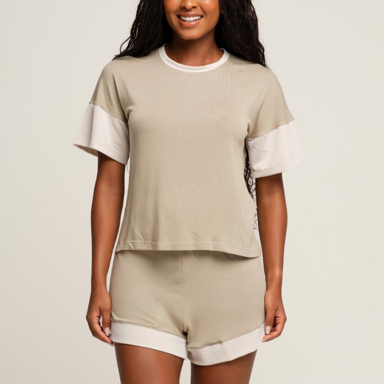 Pijama Curto Feminino Em Viscose Versace