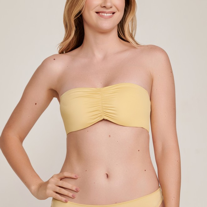 Top Faixa Com Alças removíveis Girassol Amarelo