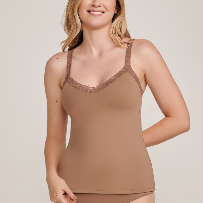 Camisete Em Microfibra Dora  Castanho