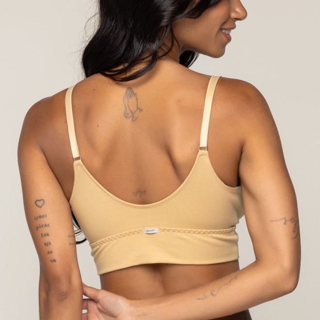 Top Cropped Confort Cotton Algodão Sem Aro e Sem Bojo Choco