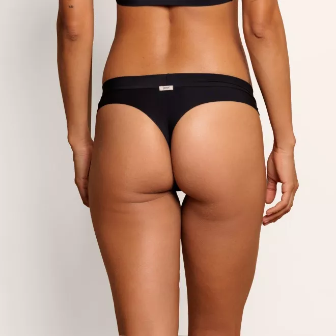 Calcinha Biquíni  Sem costura Lisa Soft Preto