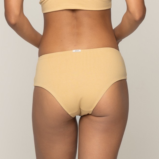 Calcinha Boy short Lateral Larga Confort  Algodão Sustentável  Bege