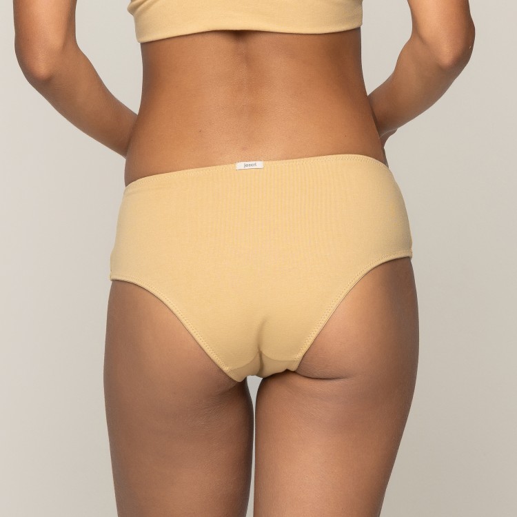 Calcinha Boy short Lateral Larga Confort  Algodão Sustentável  Bege