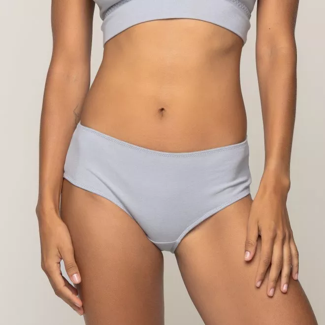 Calcinha Boy short Lateral Larga Confort  Algodão Sustentável  Cinza
