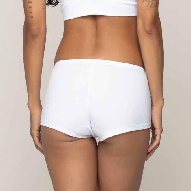 Caleçon Estilo Cueca Feminina Natural Branco