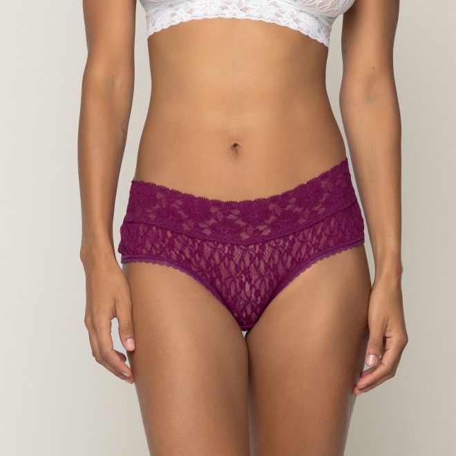 Calcinha Caleçon em Laise e Renda Ladies Roxo