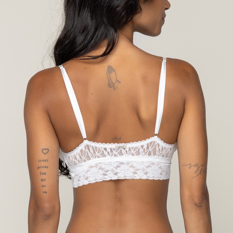 Top em Renda Sem bojo Ladies Branco