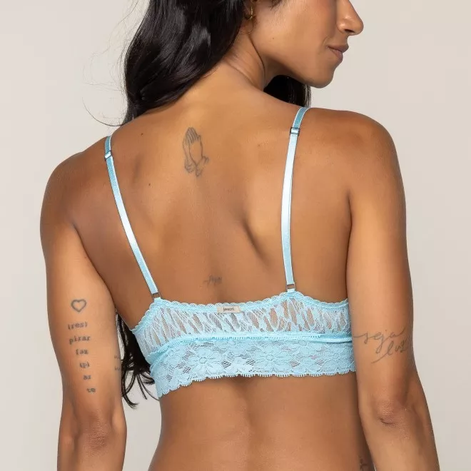 Top em Renda Sem bojo Ladies Azul