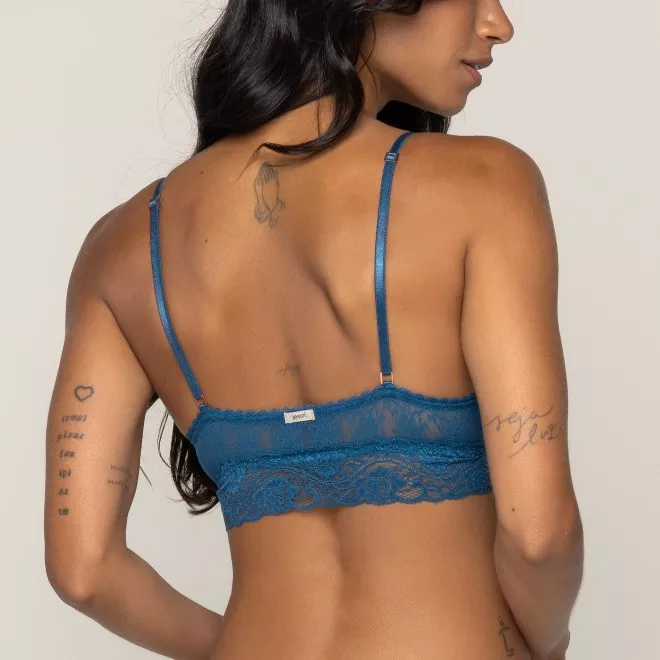 Top em Renda Sem bojo Ladies Petróleo