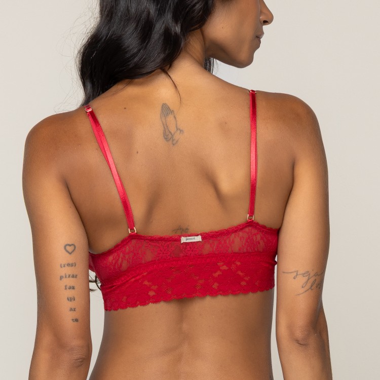 Top em Renda Sem bojo Ladies Vermelho