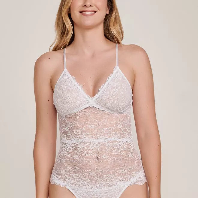 Camisete Em Renda Branco
