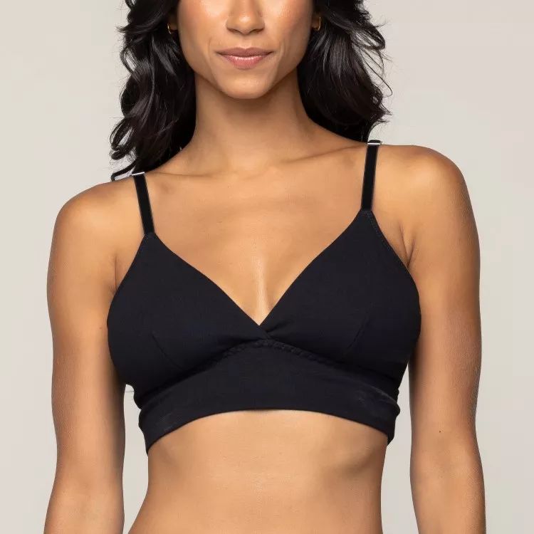 Top Cropped Confort Cotton Algodão SUSTENTÁVEL Sem Aro e Sem Bojo Preto