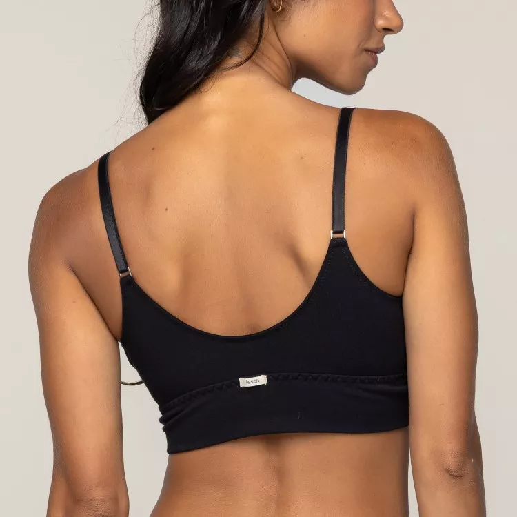 Top Cropped Confort Cotton Algodão SUSTENTÁVEL Sem Aro e Sem Bojo Preto