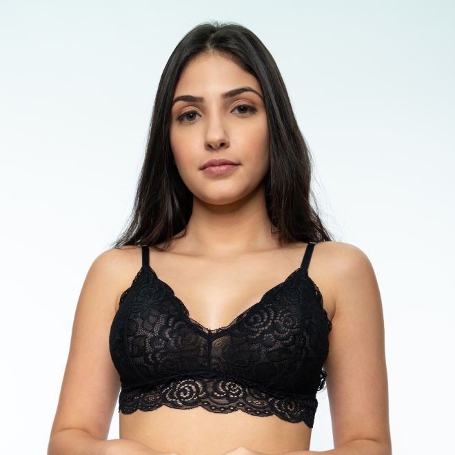 Top Cropped Luisa em Renda Floral