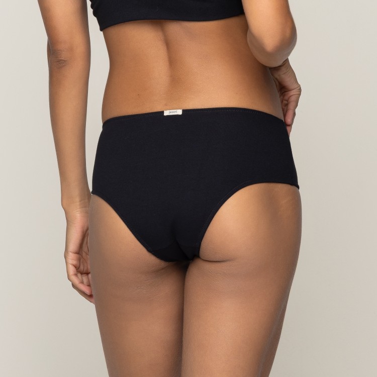 Calcinha Boy short Lateral Larga Confort Cotton Algodão Sustentável Preto