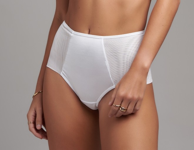 Calcinha Hot Pant Cintura alta Microfibra Mariah Branco