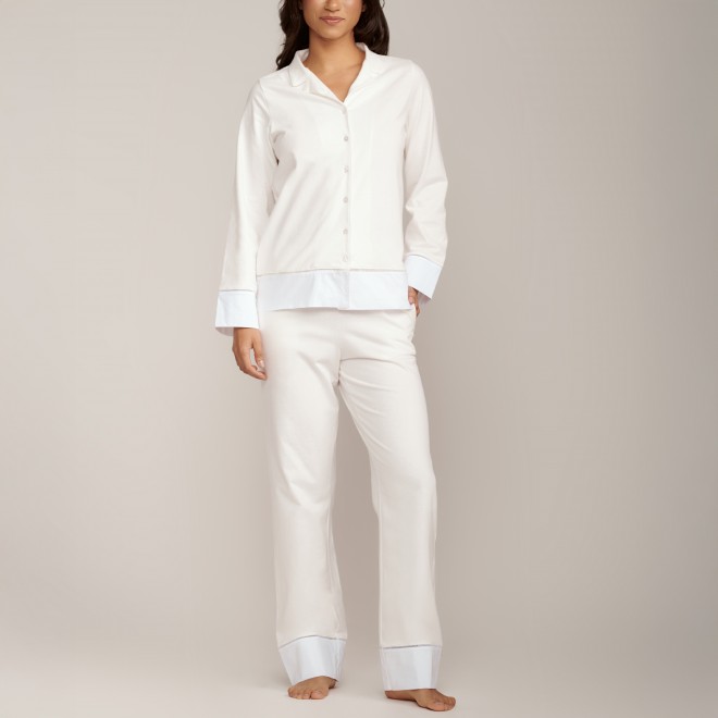 Pijama longo de Algodão Lili Off White