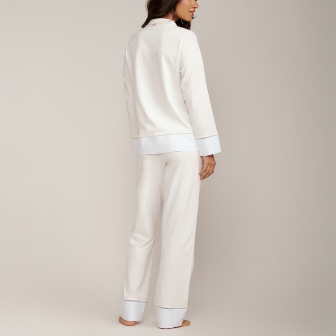 Pijama longo de Algodão Lili Off White