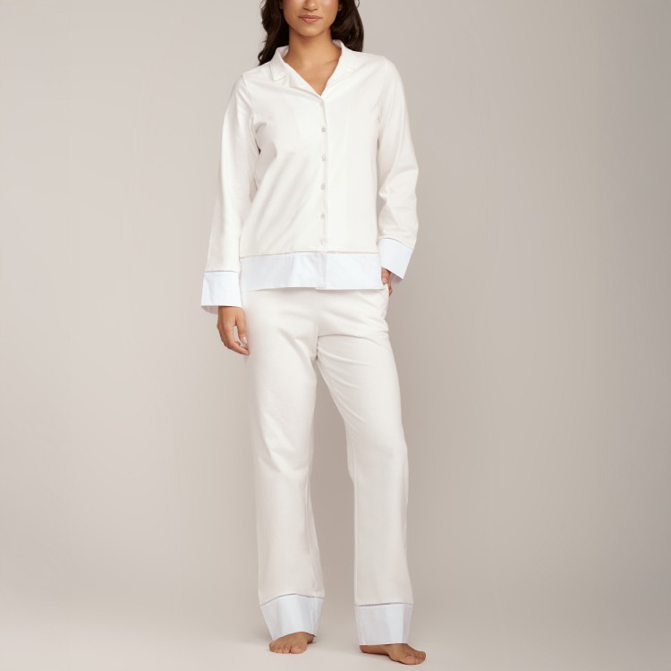 Pijama longo de Algodão Lili Off White