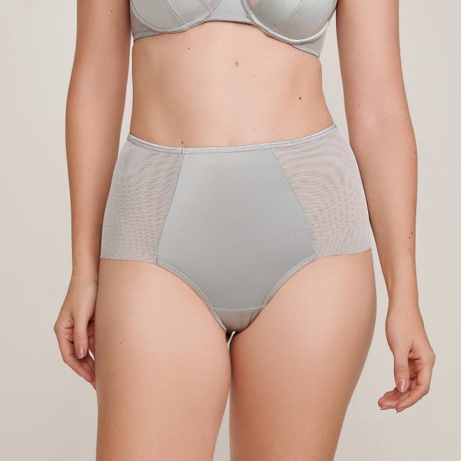 Calcinha Hot Pant Cintura alta Microfibra Mariah Prata