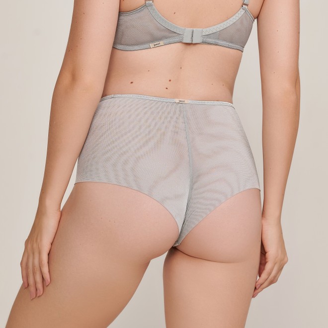 Calcinha Hot Pant Cintura alta Microfibra Mariah Prata