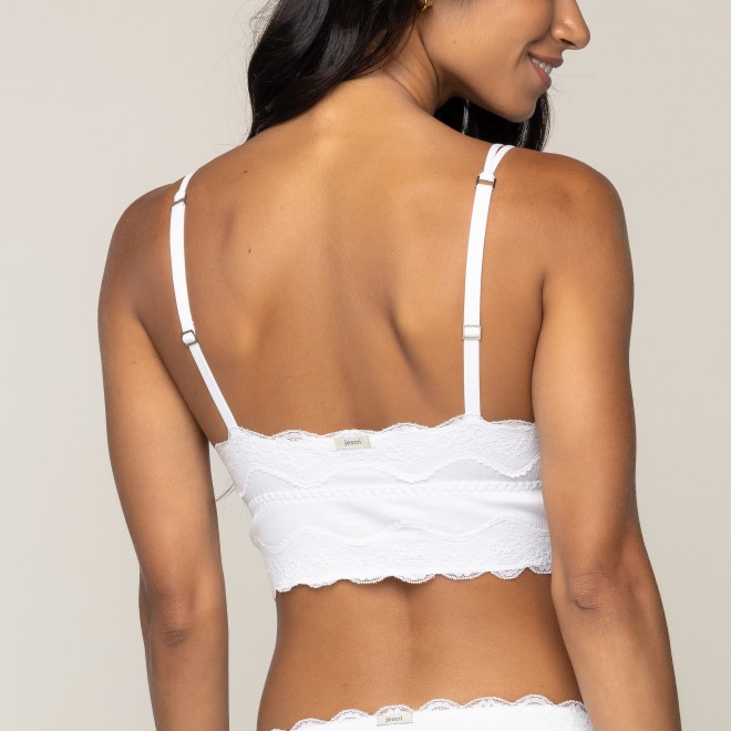 Top Confort sem bojo em Algodão ribana Branco