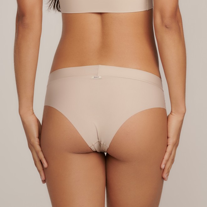 Calcinha Biquíni  Sem costura Lisa Soft Bege