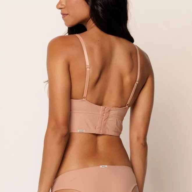 Sutiã Corselet Sem Bojo Com Aro Em Micro Livia -Bege