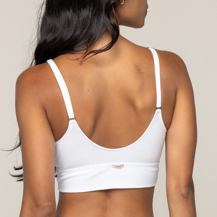 Top Cropped Confort Cotton Algodão SUSTENTÁVEL Sem Aro e Sem Bojo Branco