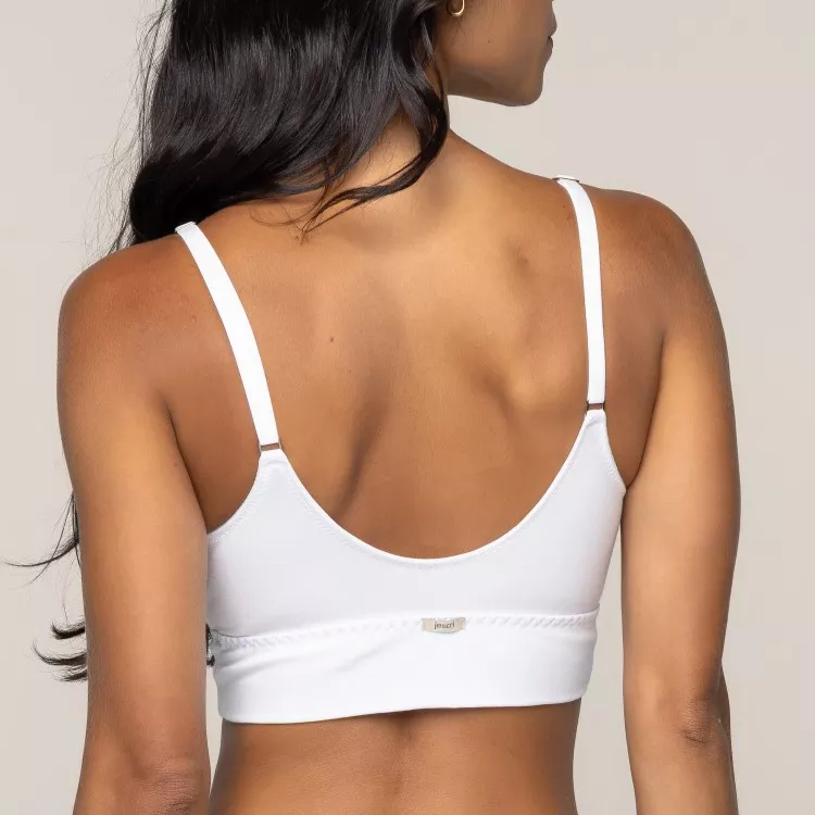 Top Cropped Confort Cotton Algodão SUSTENTÁVEL Sem Aro e Sem Bojo Branco