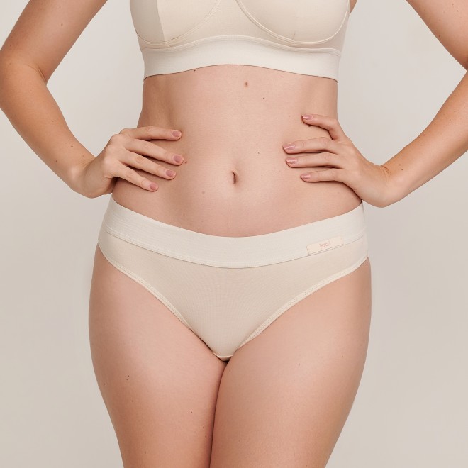 Calcinha Biquíni em Algodão Pima  Off White
