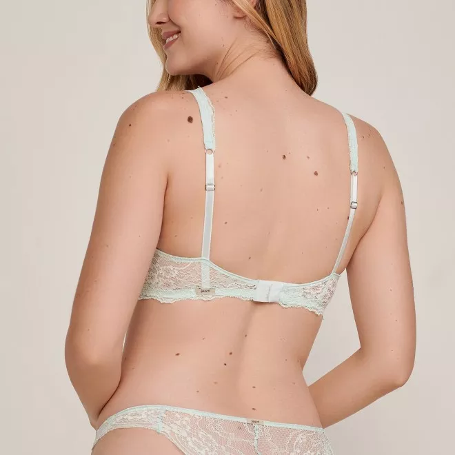 Sutiã Sem Bojo Push-Up em Renda New Verde