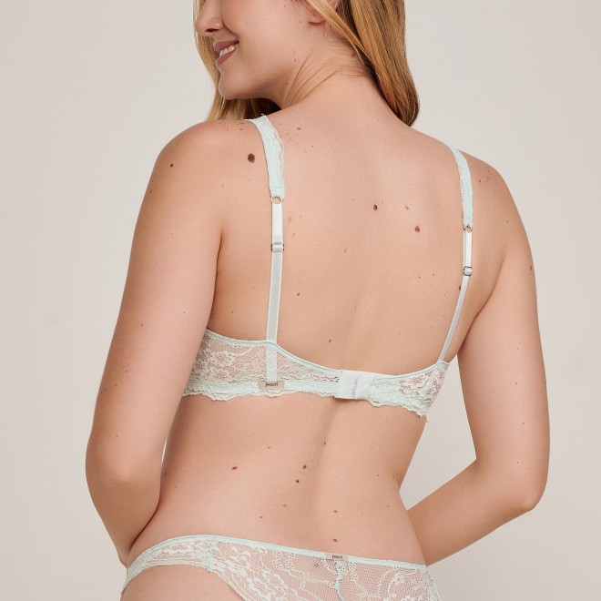 Sutiã Sem Bojo Push-Up em Renda New Verde