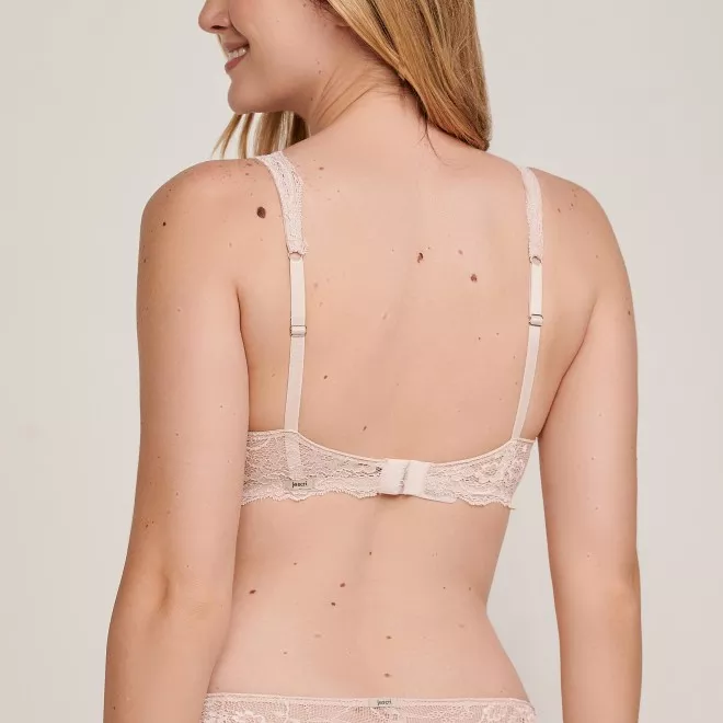 Sutiã Sem Bojo Push-Up em Renda New Nude
