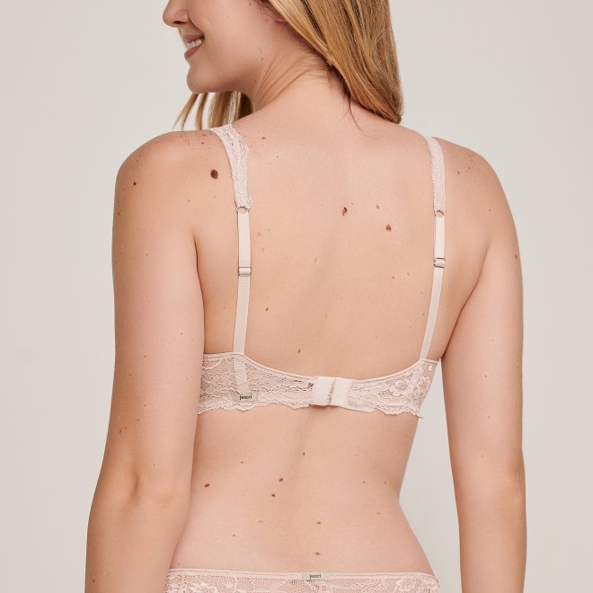 Sutiã Sem Bojo Push-Up em Renda New Nude