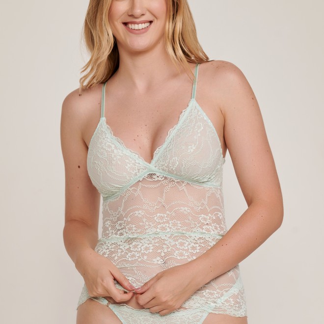 Camisete Alongado  de Renda Verde