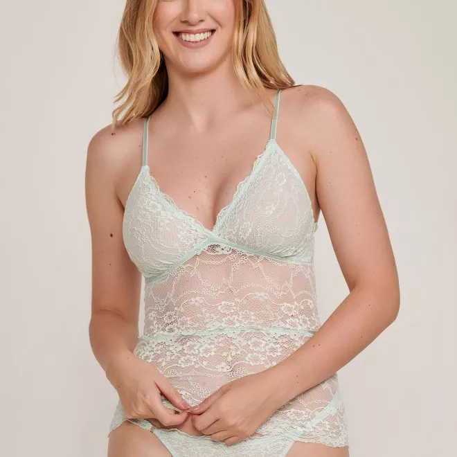 Camisete Alongado  de Renda Verde