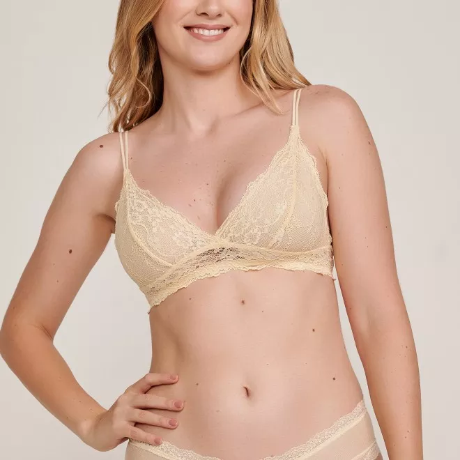 Top Sem Bojo De Renda New Amarelo